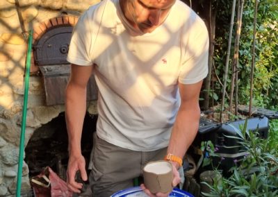 Emaillage intérieur du bol à la plaque Chawan